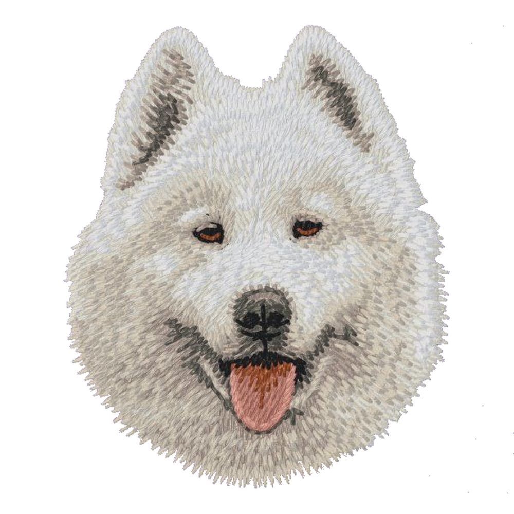 Samoyed Dog #74 Embroidered Patch comes in 2" 3" and 4" sizes