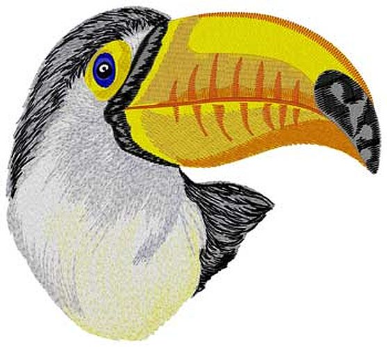 Toucan Toco Bird Embroidered Patch 5.5" x 4.3"