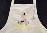 Umbrella Cockatoo Parrot Embroidered on an Apron, Custom Embroidery Can Be Added