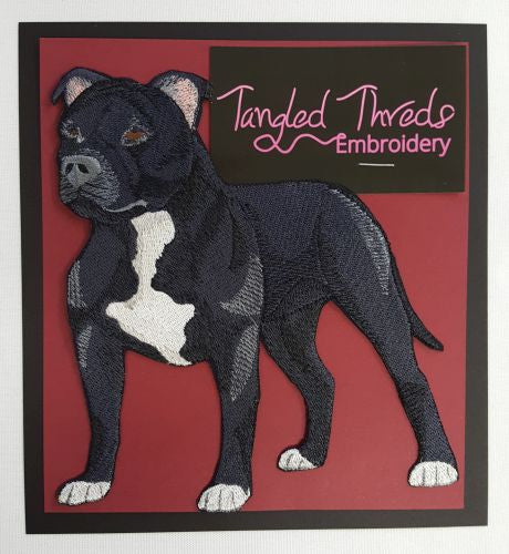 Staffordshire Bull Terrier, Pit Bull Dog Embroidered Patch