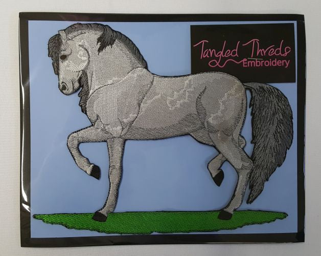 Andalusian Horse Embroidered Patch 9" x 7"