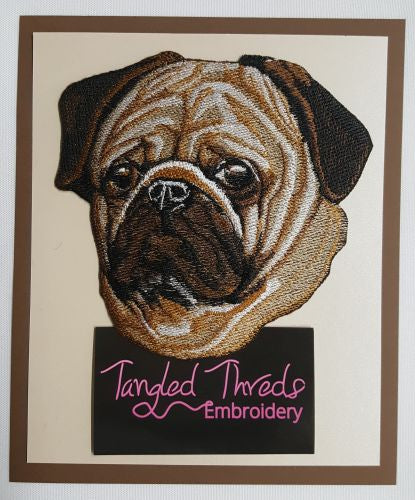 Pug Dog Embroidered Patch