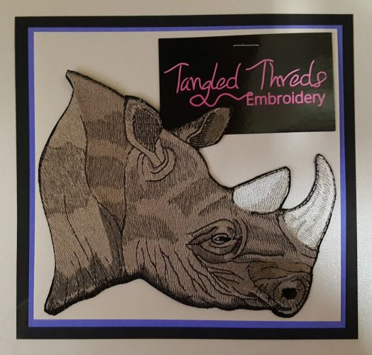 Rhino, Rhinoceros Embroidered Patch 2 sizes available