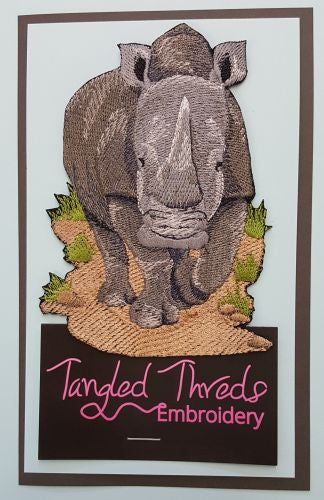 Rhino, Rhinoceros Embroidered Patch 2.9" x 3.8"