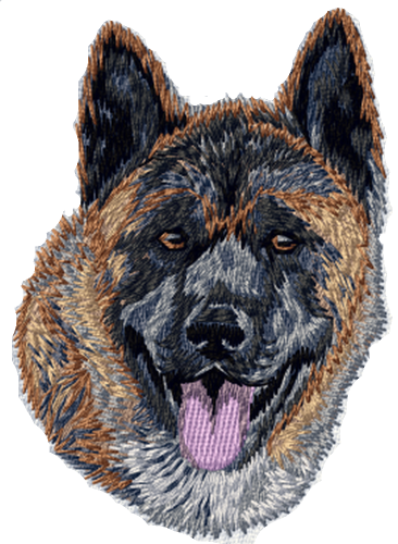 Akita Inu Dog Head Embroidered Patch comes in 2" 3" and 4" sizes