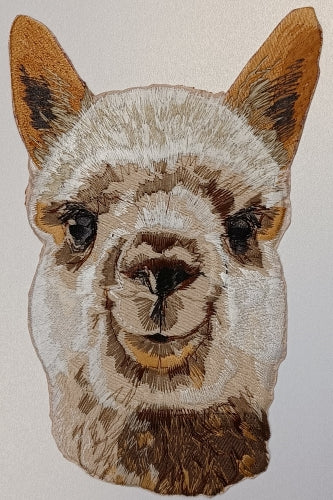 Alpaca Head Embroidered Patch 5" x 8" Large Size