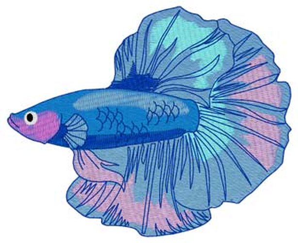 Betta Beta Fish 978 Embroidered Patch 3.9" x 3.1"