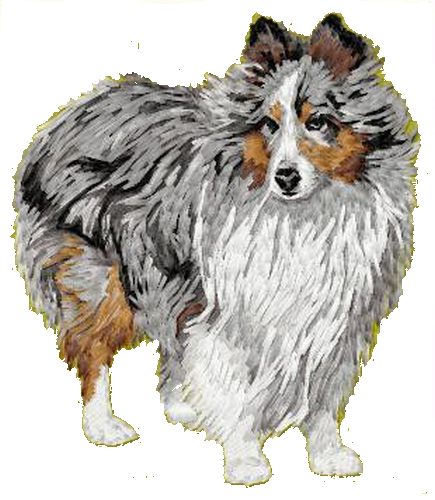 Shetland Sheepdog Sheltie Embroidered Patch
