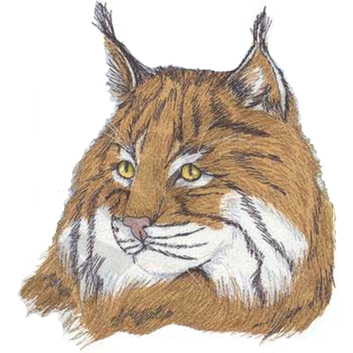Bobcat Wildcat Head Embroidered Patch Large size 7.5" x 8.2"