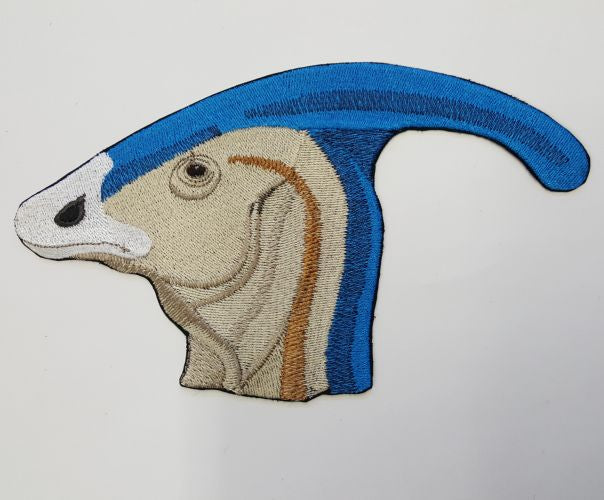 Parasaurolophus Head Dinosuar Embroidered Patch