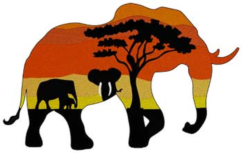 Africa Elephant Embroidered Patch 6.9" x 4.3"