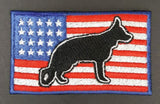German Shepherd USA Flag Embroidered Patch Approx Size 2"x3"