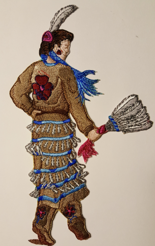 Jingle Dancer, Kachina Embroidered Patch 5.3" x 8.9"