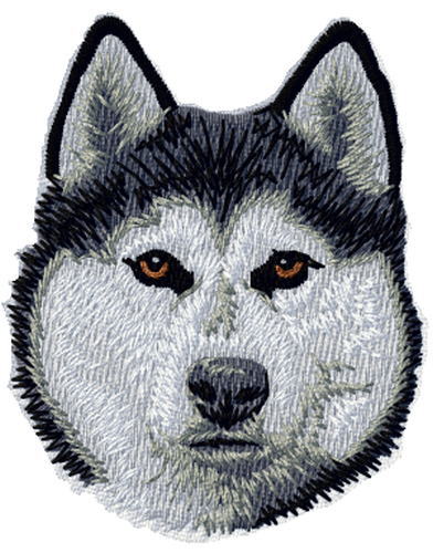 Siberian Husky Dog Embroidered Patch 3"
