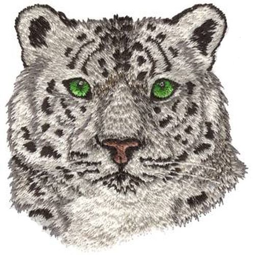 Snow Leopard Embroidered Patch 3", Iron or Sew on