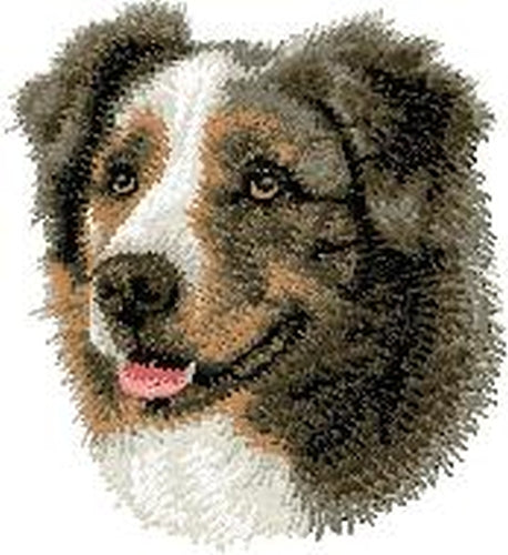 Australian Shepherd, Aussie Dog, Embroidered Patch (3 Inches Tall)