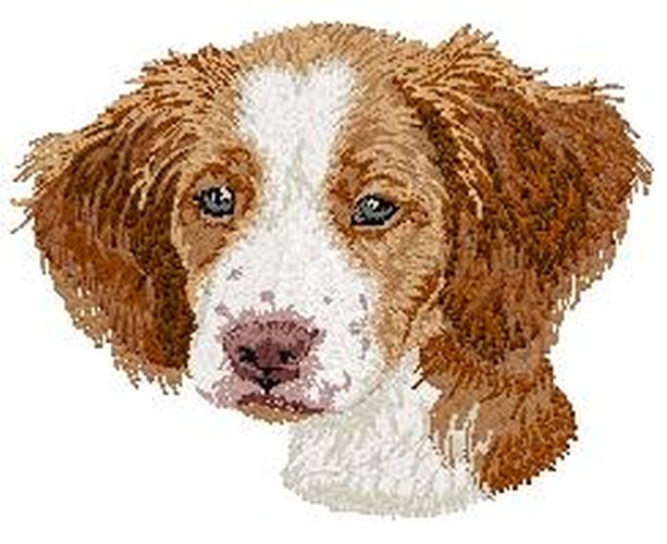 Brittany Dog Embroidered Patch 2.9" Tall