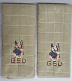 German Shepherd Dog Embroidered Hand Towels