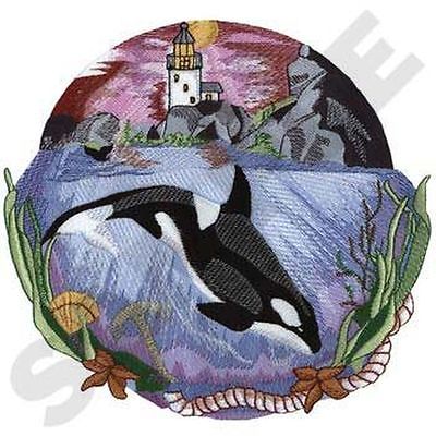 Whale Orca Killer Whales Marine Nautical Embroidered Patch 8.4 x 8