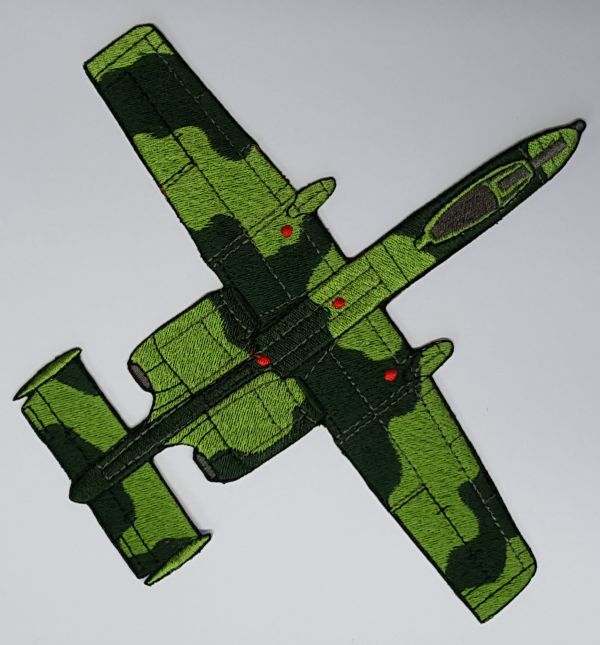 A-10 Warthog Military Plane Green Embroidered Patch 8"x 8.5"