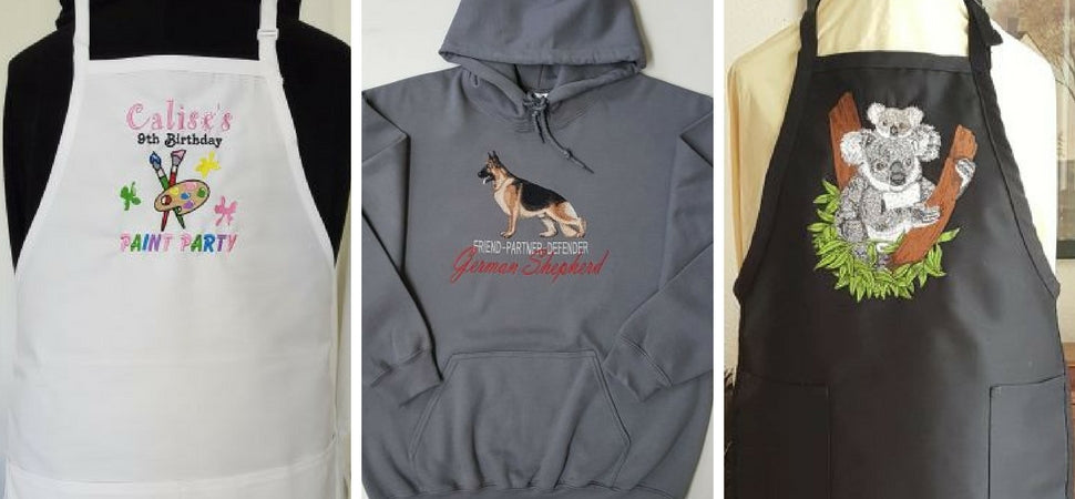 Custom Embroidered Aprons and Sweatshirts