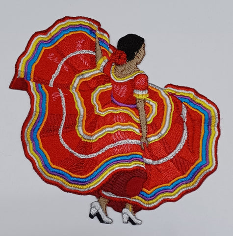 Mexican, Spanish, Latina, Cuban Dancer Embroidered Patch comes in several sizes & colors Or I can make a new size for yu