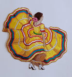 Mexican, Spanish, Latina, Cuban Dancer Embroidered Patch comes in several sizes & colors Or I can make a new size for yu