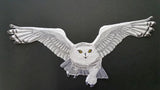 Snowy Owl Flying, Birds of Prey, Embroidered Patch 9.8"x 4.4"