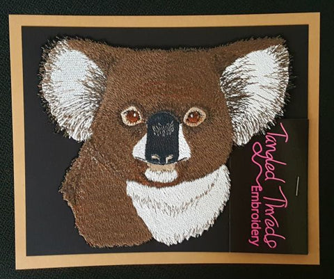 Koala Head Embroidered Patch 7." x 5.7"