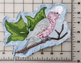 Galah or Rose Breasted Cockatoo Embroidered Patch on Denim