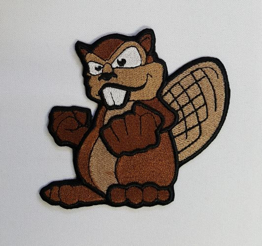 Beaver Mascot Sports Embroidered Patch Free USA Shipping