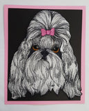 Shih Tzu  Dog Embroidered Patch Approx Size 6.5"x8"