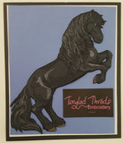Friesian Horse  Rearing Embroidered Patch Approx Size 6.9" x 8.9"