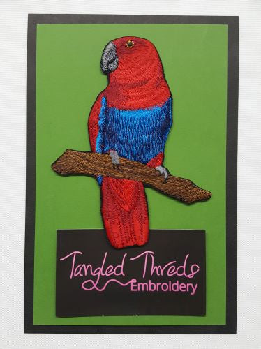 Eclectus Parrot Female Embroidered Patch