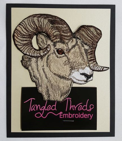 Ram, Sheep Embroidered Patch 4.6" x 4"