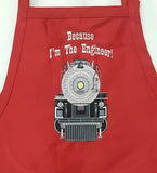 Train Engineer, BBQ, Chef, Work Embroidered Apron
