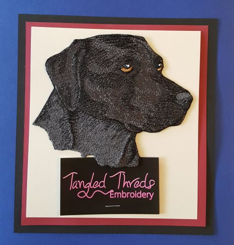 Labrador Retriever Dog, (Black) Head Embroidered Patch 5.8" x4.8"