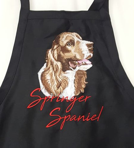 Springer Spaniel Dog, BBQ, Chef, Work Embroidered Apron