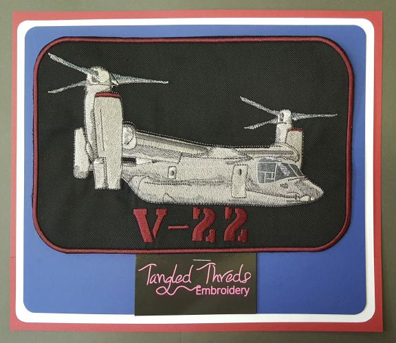 V-22 Osprey, Military Embroidered Patch Approx Size 6.5" x 9.5" Free USA Shipping