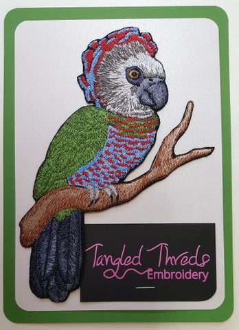 Hawk Headed Parrot Embroidered Patch