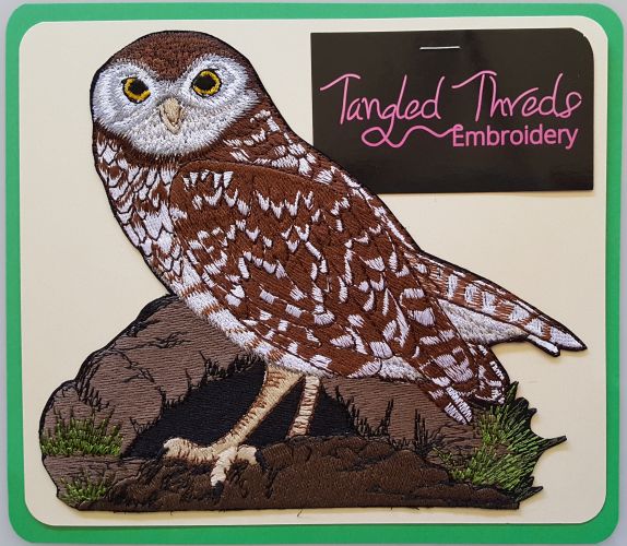 Burrowing Owl Birds of Prey Embroidered Patch 7" x 6.2"