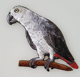 African Grey Parrot Bird Embroidered Patch