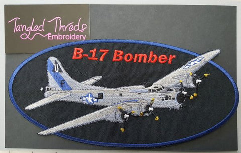 B-17 Bomber Military Plane  Embroidered Patch 9.5"x 4.5"