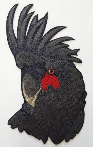 Black Palm Cockatoo Parrot Bird Goliath Cockatoo Embroidered Patch
