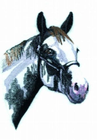 Paint (Black & White) Horse Embroidered Patch Approx Size 5.7" x 7.4"