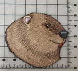 Beaver Head Embroidered Patch 5.9" x 5.3"
