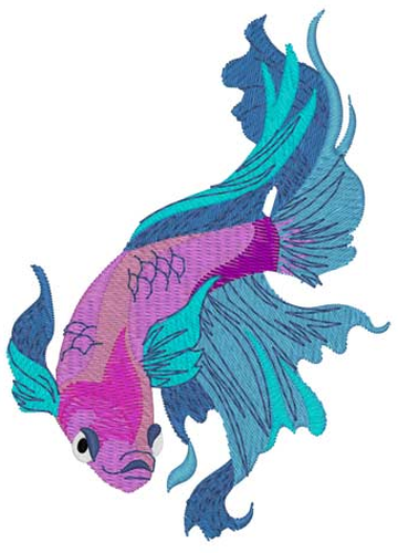 Betta Beta Fish 085 Embroidered Patch 2.2" x 3.9" Free USA Shipping