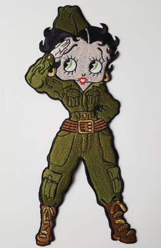Betty Boop Military Large Embroidered Patch 9.5" x 4" Free USA Shipping