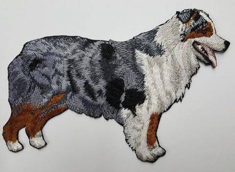 Blue Merle Aussie Australian Shepherd Dog Embroidered Patch