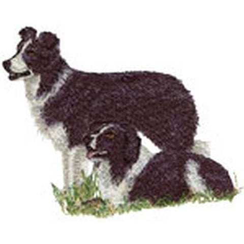 Border Collies Embroidered Patch 4.3" x 3.5"